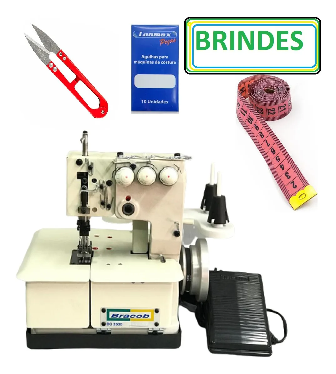 Machine à coudre rapide Bc2600 + 3 Itens- 110V