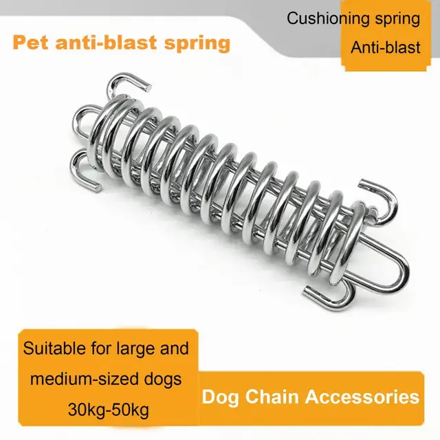 Tent Canopy Elastic Fastener Dog Leash Spring Heavy Duty Steel Dog Leash Shock Absorbing Spring Buckle for Training for Outdoor 4