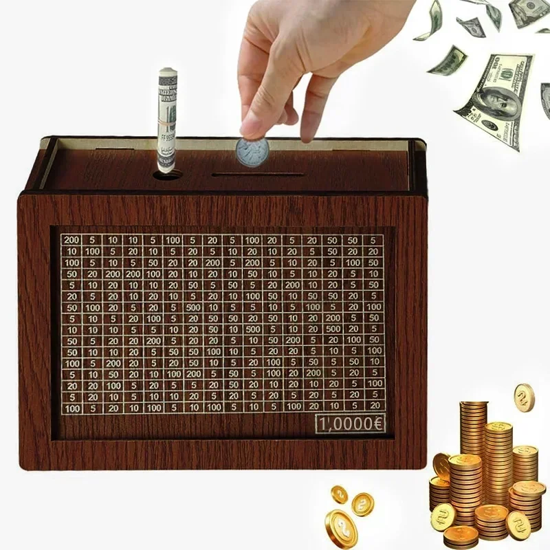 Handgefertigte Spardose Aus Holz Mit Sparziel-zähler Für Kinder_voghion.com