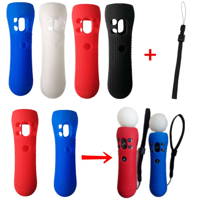 

10Pcs/lot Silicone Case For Sony PlayStation3 Right Hand Anti-slip Protector Cover For PS3 PS4 VR Move Controller Rubber Case