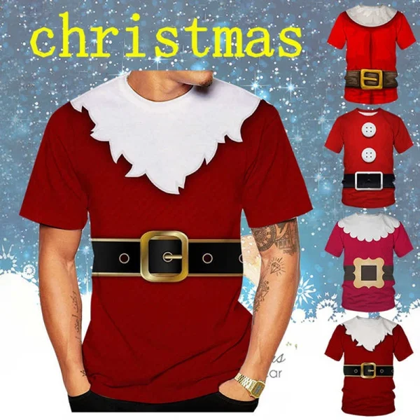 

New 2022 Unisex Clothes New Fashion Christmas Creative 3d Digital Printed Short Sleeve T-shirt Plus Size XS-5XL