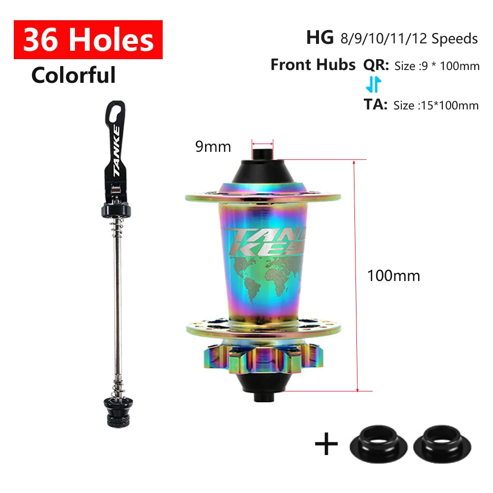 Moyeu Gauche 28 Trous 6 Boulons Frein à Disque, Axe Traversant 100 Mm, Pour Fourche Vélo - Shimano Compatible