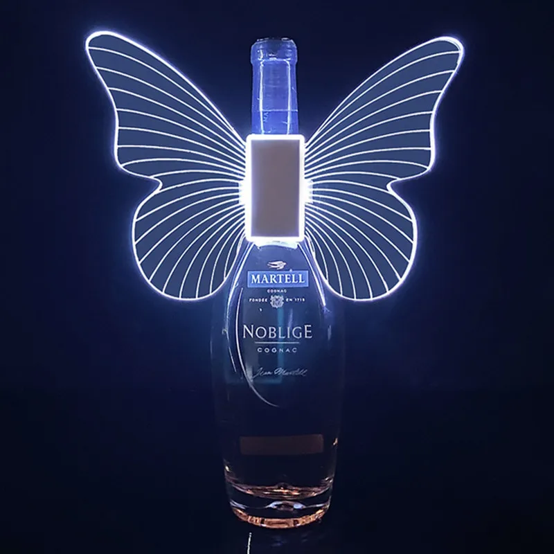 LED Luminous Butterfly Champagne Head Explosive Flash Stick Colorful Wine Bottle Jacket For Bar KTV Party Event Decoration