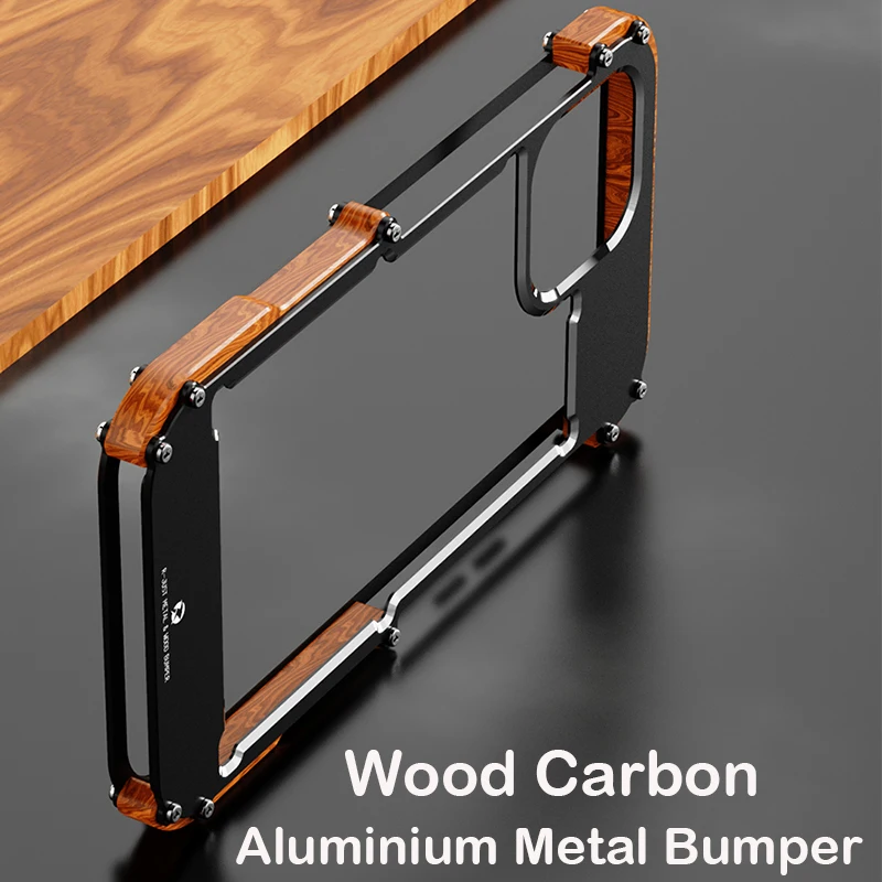 Custodia In Legno Di Carbonio Per Iphone 15 14 13 12 Pro Max Paraurti In Alluminio Antiurto Hybrid Rugged Armor Frame Cover 15 Plus Luxury