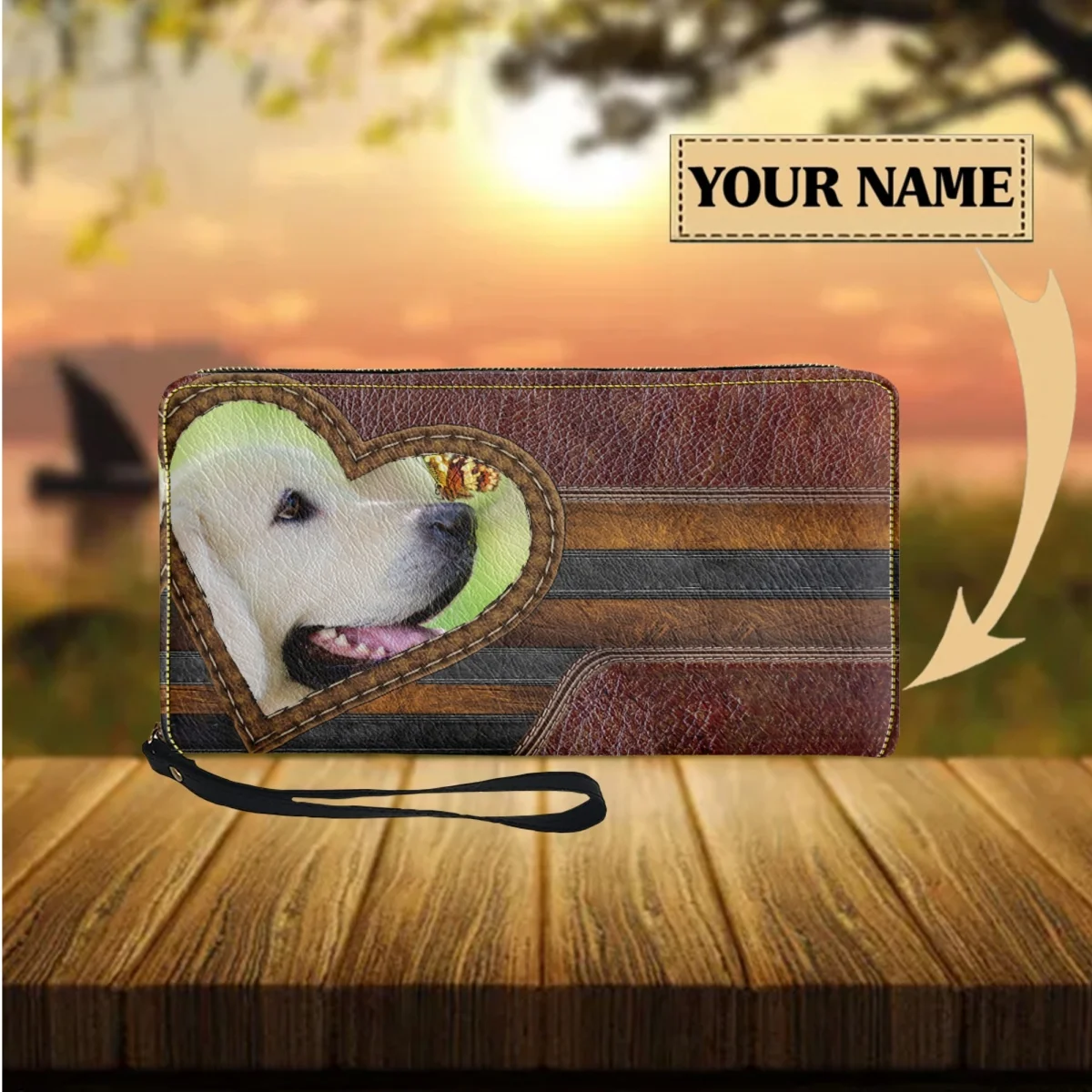 

Милые женские кошельки с изображением щенка и бабочки, Длинный кошелек, портативные женские кошельки для путешествий, повседневные многофункциональные женские кошельки с держателем для карт