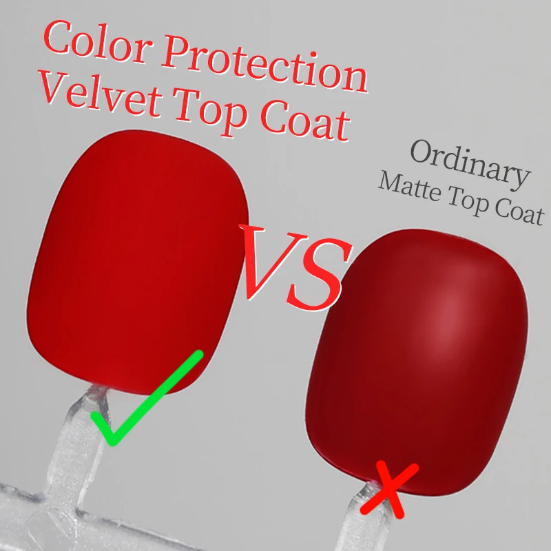 BOZLIN Color Protection Velvet Matte Top Coat 15ML UV Gel Soak Off  Semi-Permanent Varnish Clear Matte Top Base Coat Nail Art 5