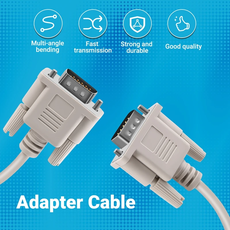 1.4M RS232 DB9 9 Pin Male to VGA Video 15 Pin Male Adapter Cable