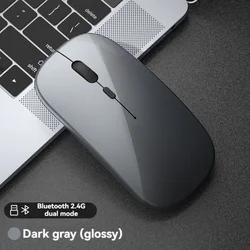 Universal Rechargeable Wireless Bluetooth Mouse for Tablets and Notebooks (Dark Gray)