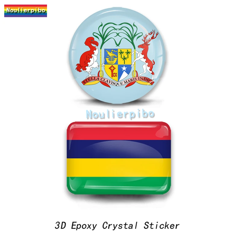

3D Epoxy Resin Mauritius Flag National Emblem Car Dome Sticker Car Decoration Accessories Laptop Mobile Phone Vinyl Sticker