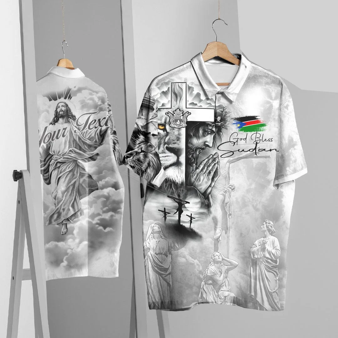 

Sudan National Flag and Emblem 3D Print Polo Shirt Mens Collar Short Sleeve Streetwear Casual Top New Summer Shirt-1