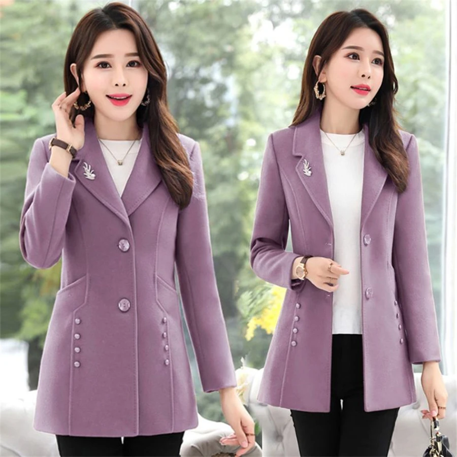 Elegant Women's Wool Blend Coat Warm Winter Jacket For Women_voghion.com