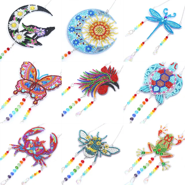 DIY Diamond Painting Wind Chime 5D Diamond Painting Diamond Drawing Wind  Chime Pendant Butterfly Shaped Ornament Home Decor - AliExpress