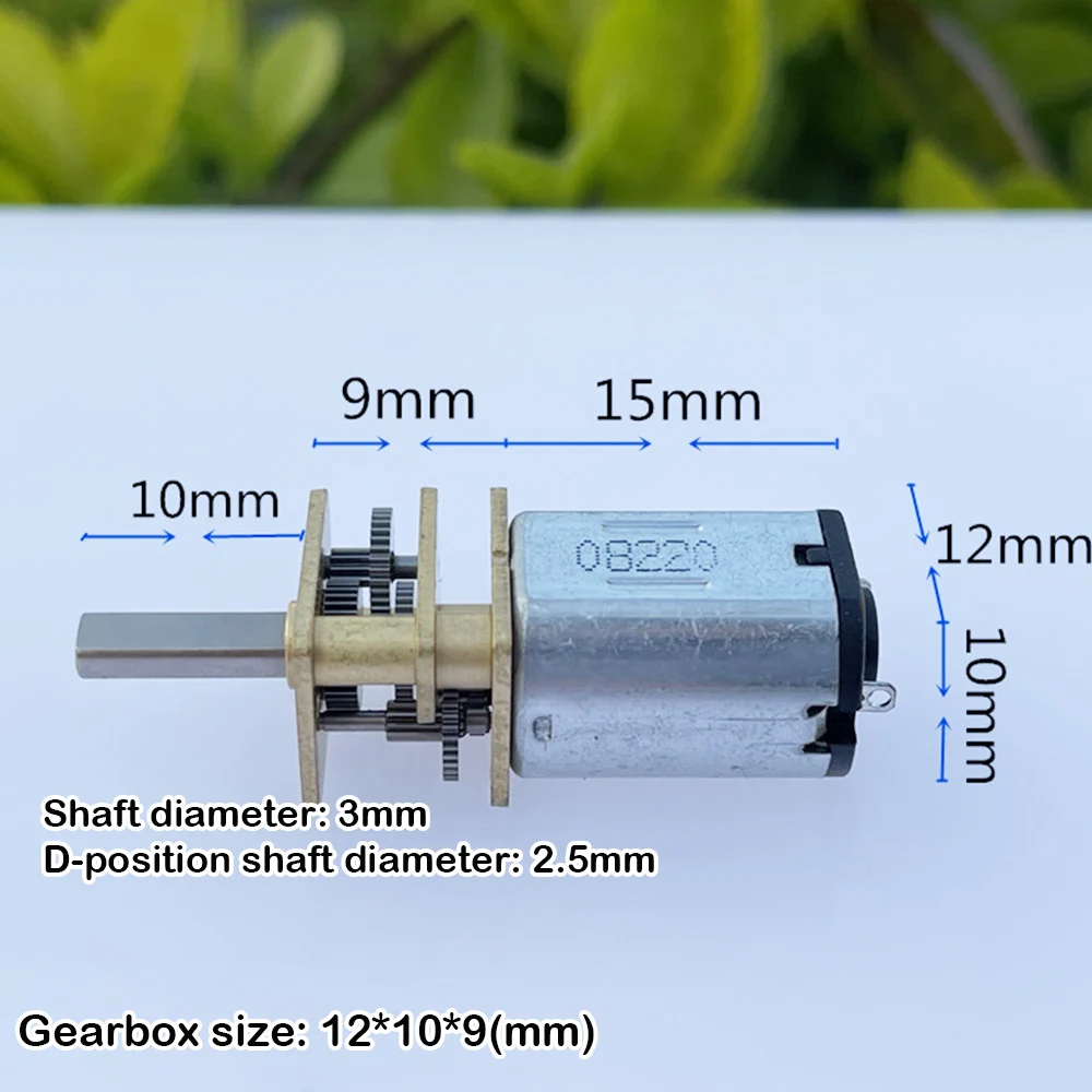 Micro Ga12-N20 Gear Motor Dc 3V 3.7V 5V 28Rpm-68Rpm Long Shaft Low Speed All Metal Gearbox Large Torque For Electric Smart Car