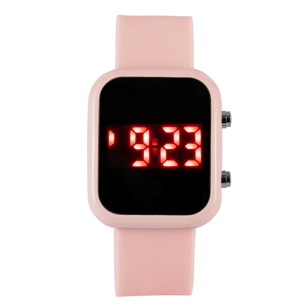 Elegant Women's Digital LED Watch with Square Silicone Strap