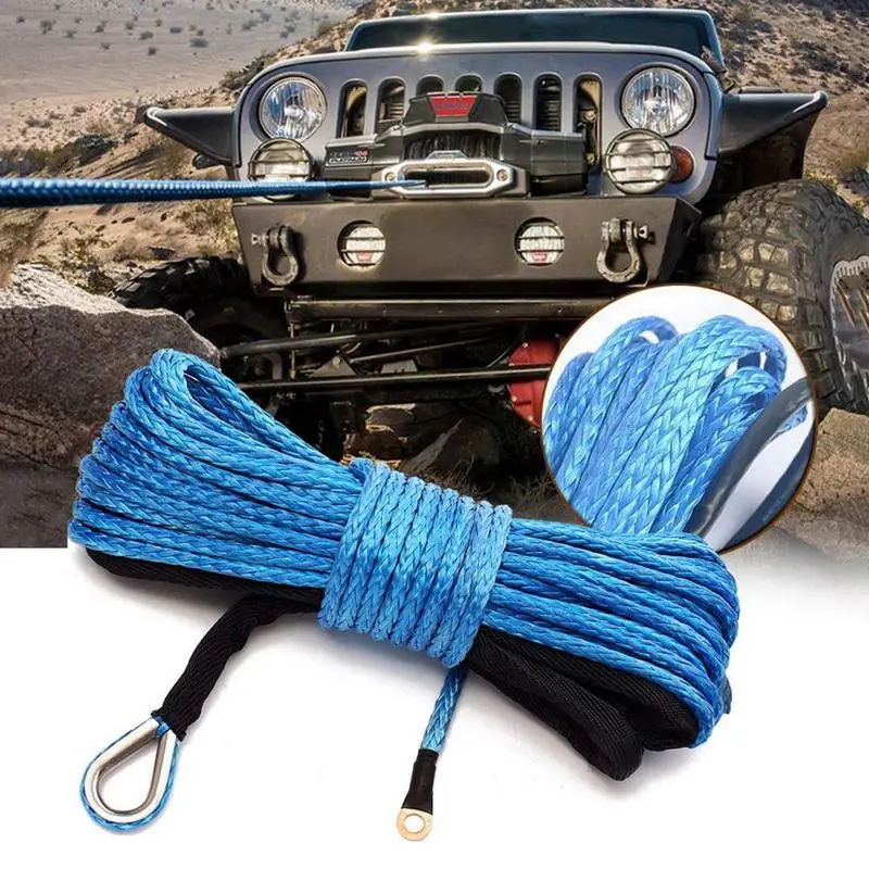 ElectricWinchRopeWithHookCarWinchRope7700lbs6mmx15mNylon