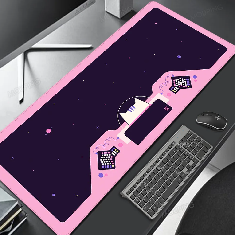 

Pink Cat Space Mouse Pad Astroneko Deskmats Gaming Mousepad Gamer Keyboard Office Carpet Computer Desks Accessories Mats
