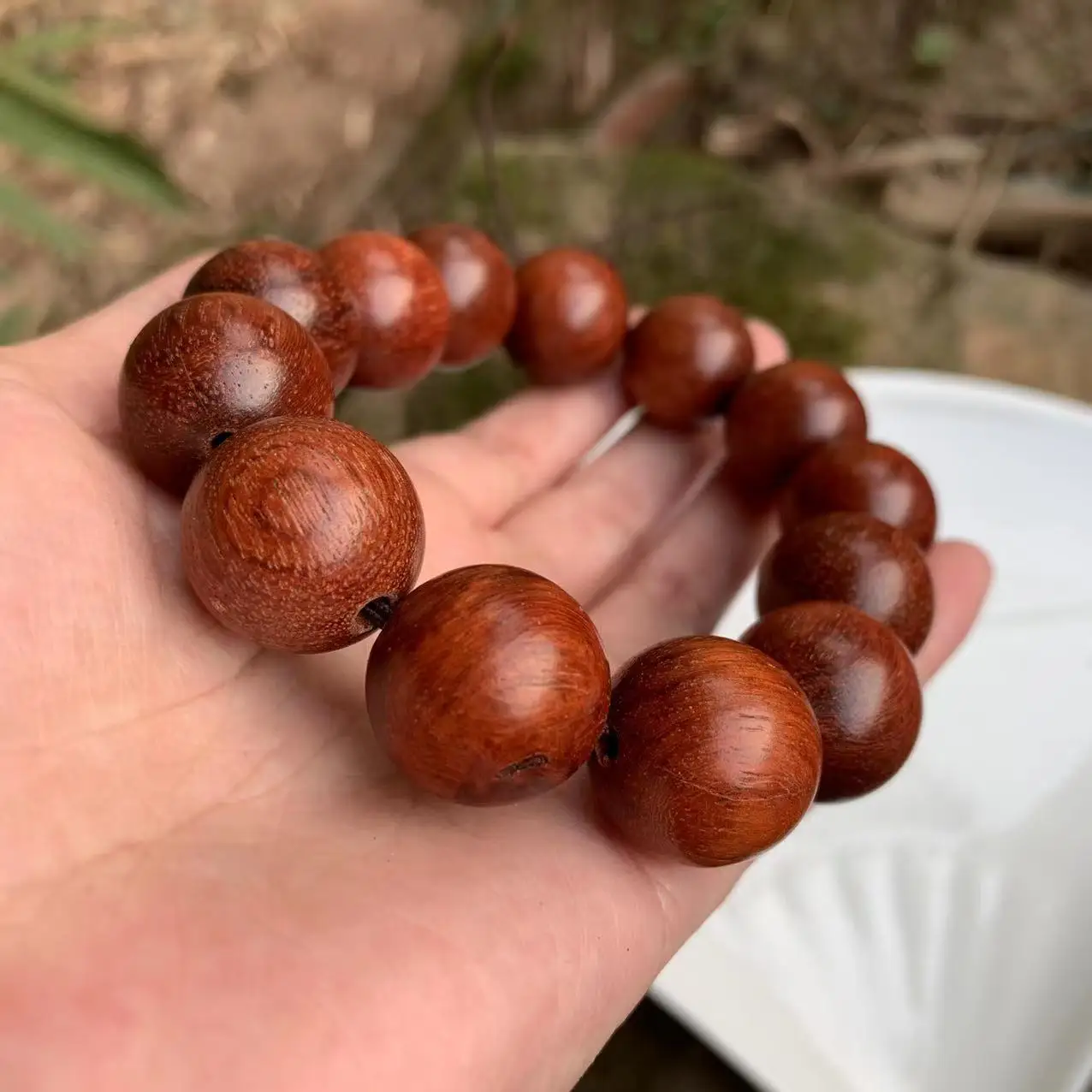 18MM Genuine Natural Rosewood Bracelet Crystal Gift Woman Round Beads Jewelry Fine