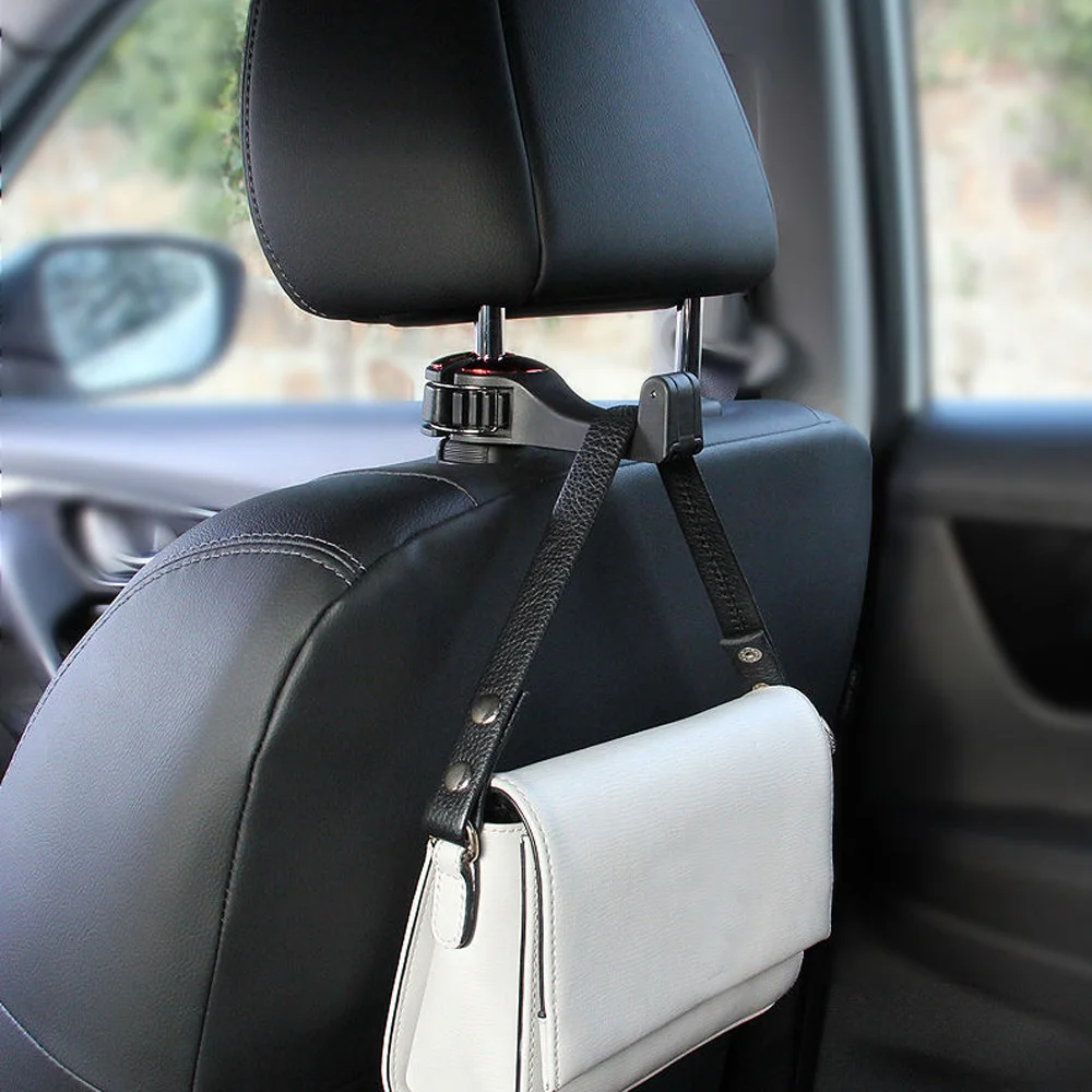 Universal 2 In 1 Car Headrest Hooks Phone Holder Seat Back Organizer Bag Hangers Handbag Storage Hooks Car Interior Accessories
