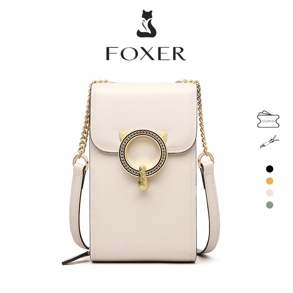 FOXER marque sac de téléphone portable en cuir fendu sac à bandoulière pour femme 2025 mode léger luxe
