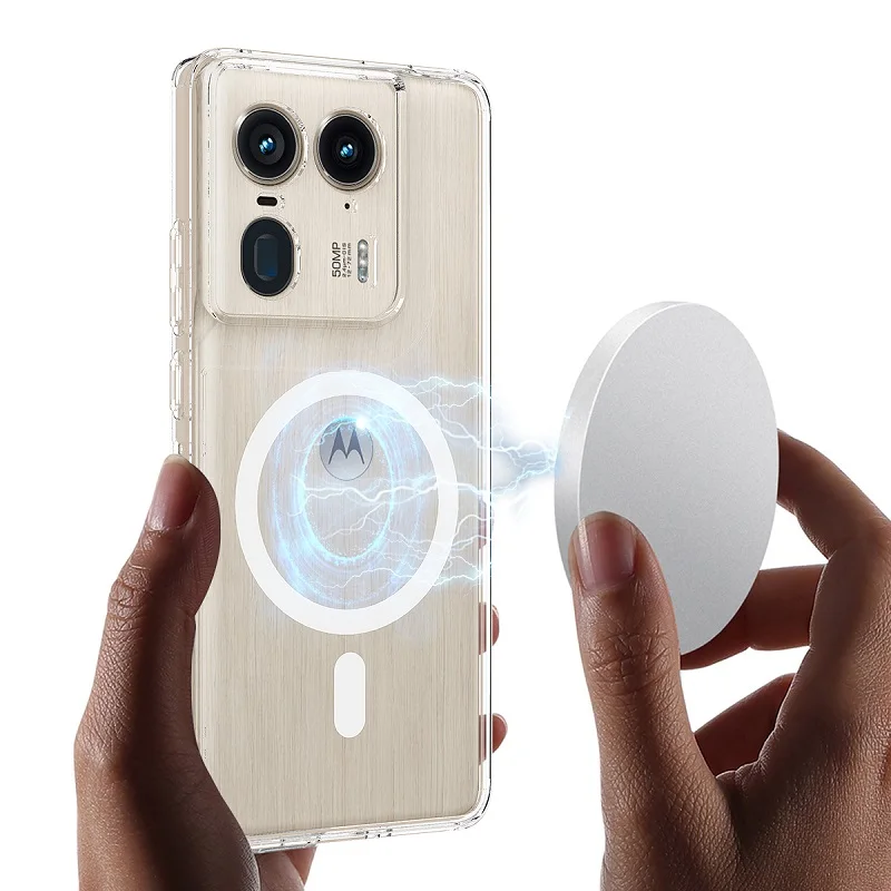 Clear Protective Magnetic Charging Case for Motorola Edge 50 Ultra
