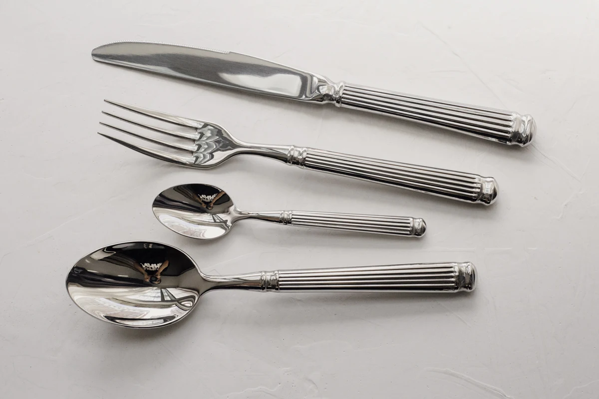 Description Picture 6 of itemRoman Column Stainless Steel Tableware, Western Knife, Fork, Main Dinner Spoon, Dessert Spoon, Cake Fork, Luxury, Retro, Light