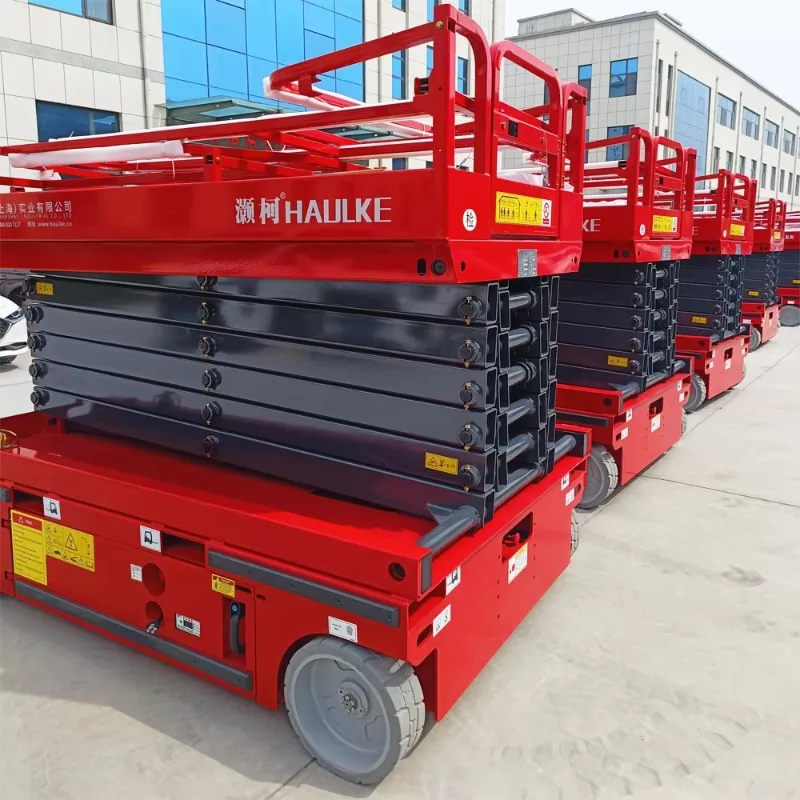 รถยกแบบกรรไกรไฟฟ้าขับเคลื่อนอัตโนมัติ ราคาประหยัด รับน้ำหนัก 300กก. 500กก. ความสูง 6ม. 8ม. 10ม. 14ม.  รถยกดีเซลแบบขับเคลื่อนด้วยตัวเอง  แท่นยกแบบเคลื่อนที่ด้วยตัวเอง ความสูง 12ม. 1