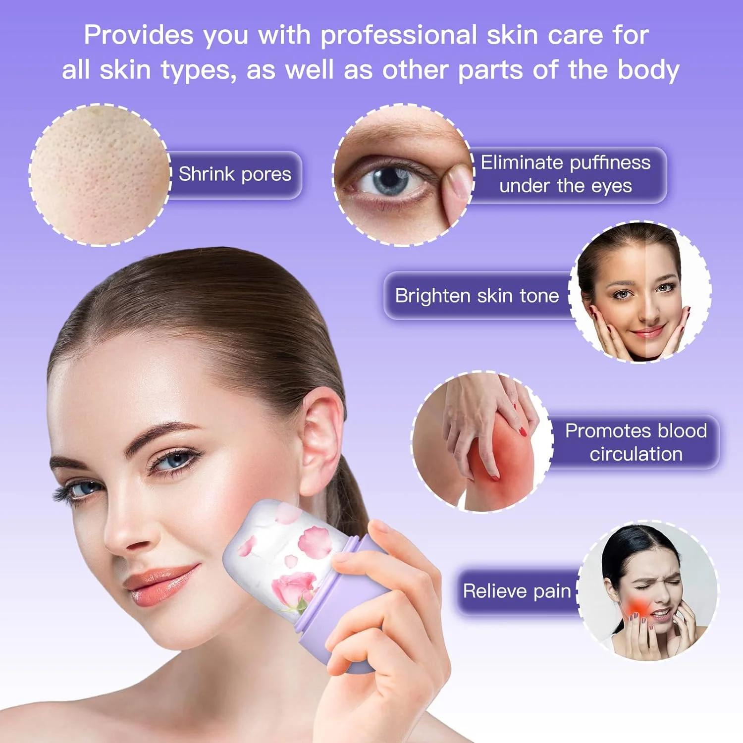 Ice Facial Roller Silicone Face Ice Cube Mould Beauty Skin Care