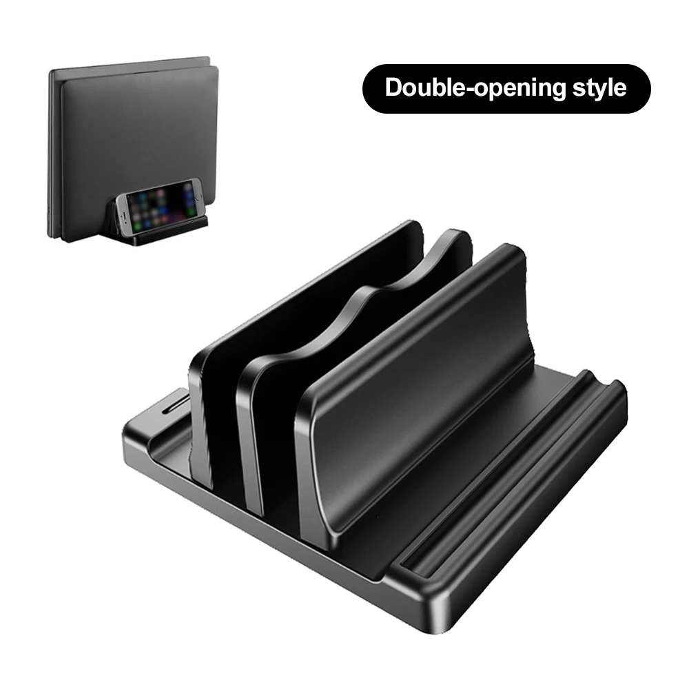 Space-Saving Adjustable Vertical Laptop Stand and Desktop Organizer