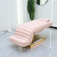Lit de beauté électrique de luxe léger avec base dorée, lit de massage réglable pour salon de beauté, lit de massage thérapeutique pour SPA médical et esthétique 6
