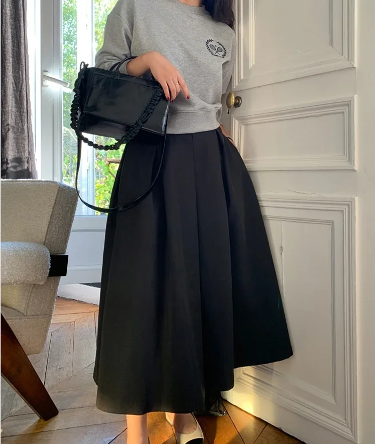 Casual Office Lady Zip Back Split Sheath Pocket Plain Above Knee Skirt