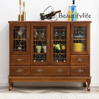 ตู้ครัวสีขาวทันสมัยพร้อมมือจับครบชุด ตู้เก็บของสไตล์นอร์ดิก ตู้เก็บของในครัว ตู้เก็บของอเนกประสงค์ เฟอร์นิเจอร์ 3