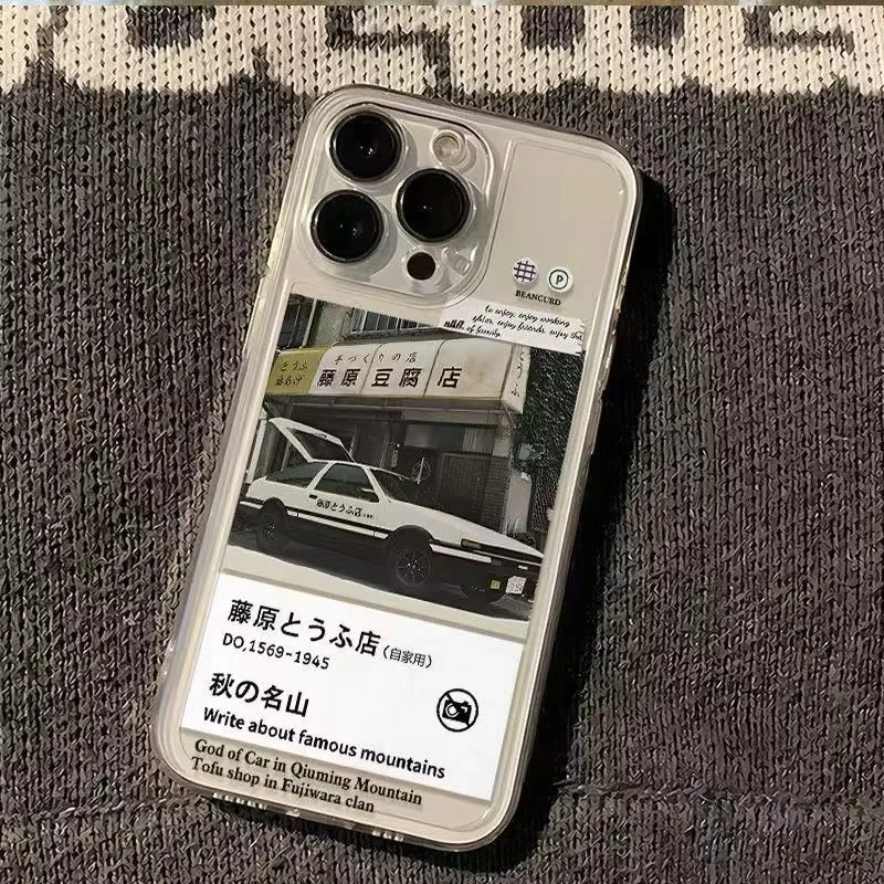 Japan Skyline Clear Phone Case with Kanagawa Label Design