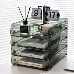 Desktop Organizer A4 File Storage Tray Fashion Papers Rack File Organizer Stackable File Rack Minimalism INS Style Sundries