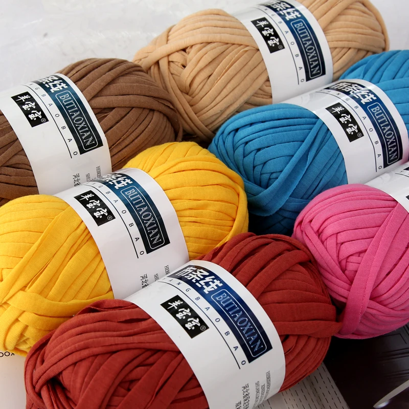 Description Picture 4 of item1pc 100g Thick Yarn Soft Colored Cloth Yarn for Hand Knitting Woven Bag Carpet DIY Hand-knitted Yarn