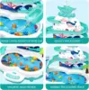 Baby Toddler Toys 3 in1 Fishing Game  34 PCS ,Can Add Water,amzing Dolphine Flying  Fish Toys for Kids 3