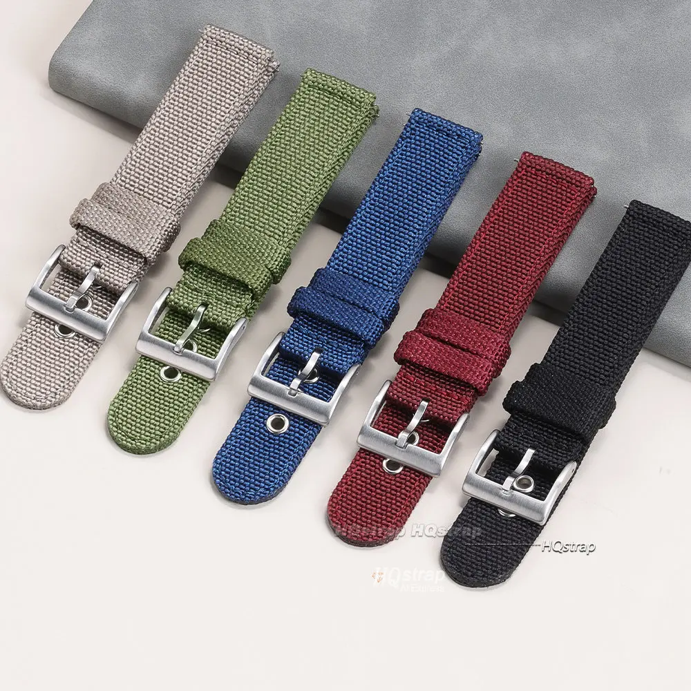 Colorful Nylon Watch Strap with Stainless Steel Buckle - Universal Quick Release Band