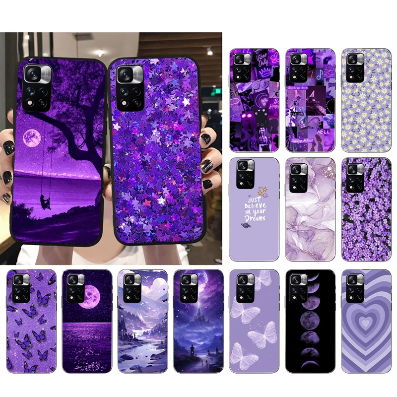 Custodia Per Telefono Estetica Love Purple Per Xiaomi Redmi Note 13 12 Pro 11S 11 10 Pro 10S Note 12R 12S 12 Pro Redmi 10 12