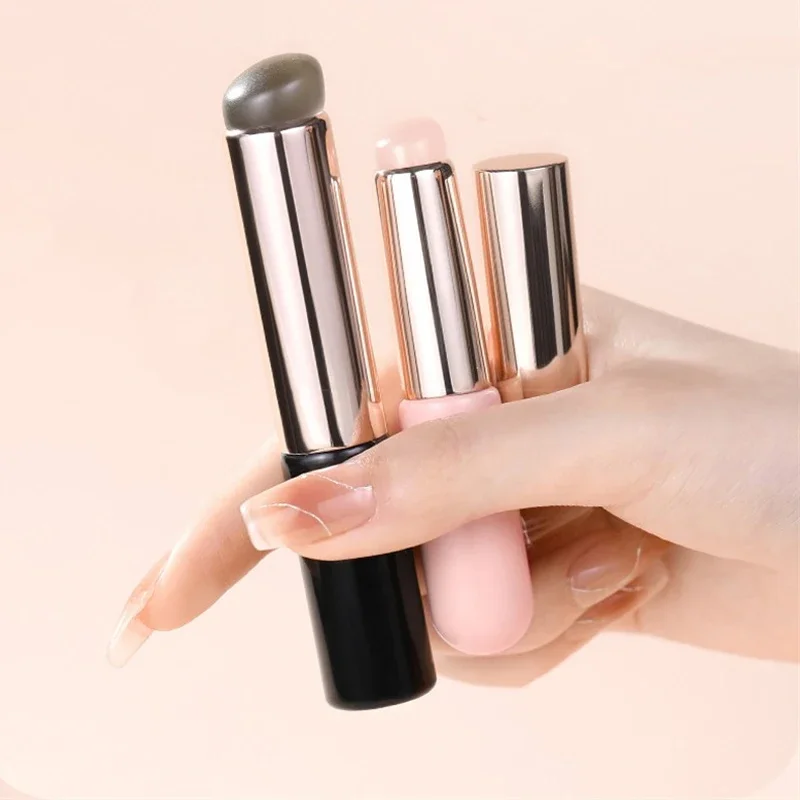 Makeup Brush Set Makeup Brush Silicone Lip Brush with Cover Angled Concealer Brush Ultra-soft Lipstick Makeup Brushes Round Head Nail Art Silicone Tool