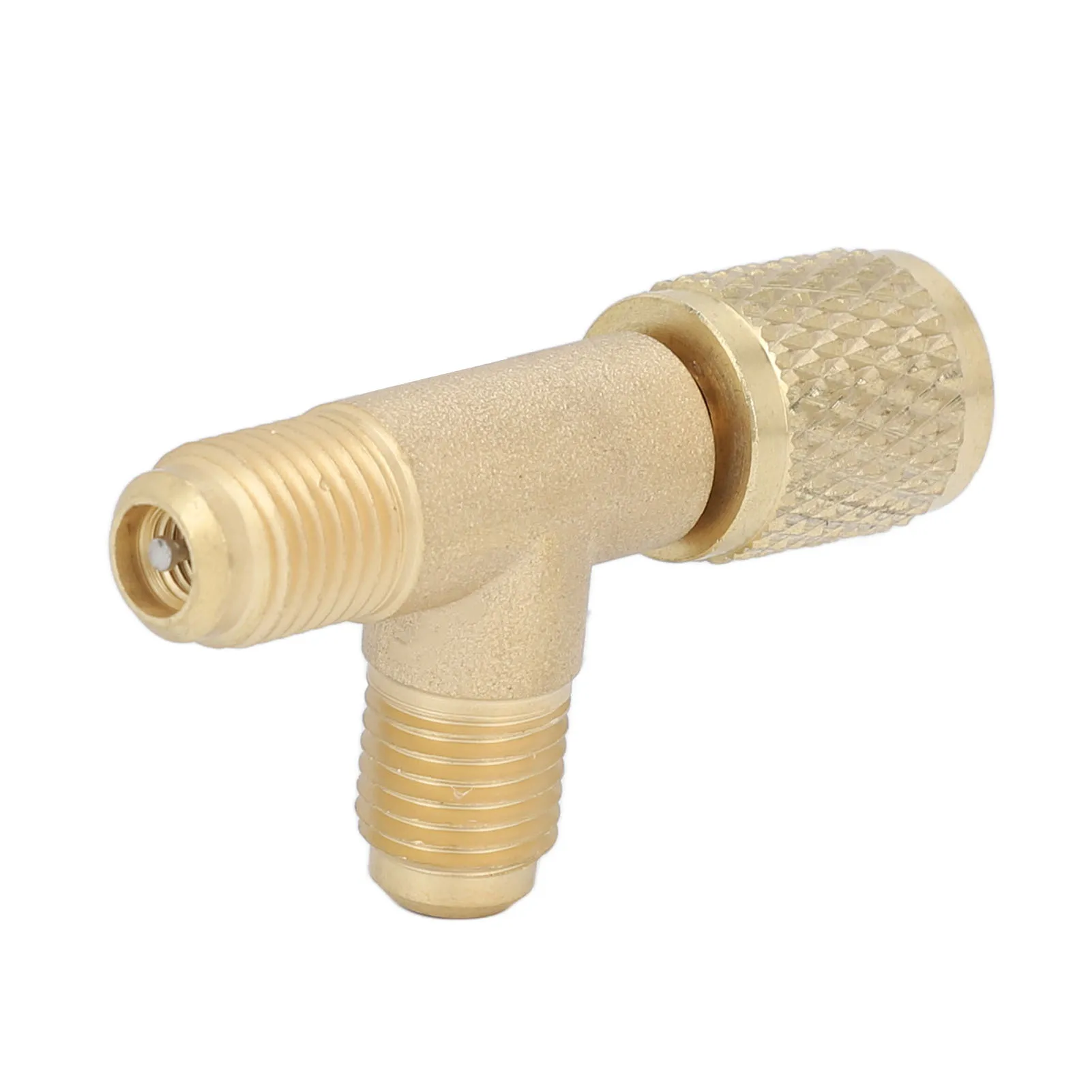 Description Picture 5 of itemQuick Coupler Tee Adapter with Valve Core Brass 1/4in SAE Sturdy Structure for R22 R12 R134 Refrigerant Tee Adapter