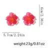 Boucles d'oreilles à fleurs transparentes en acrylique coloré pour femmes, grandes fleurs exagérées, accessoires bijoux de fête, 2025