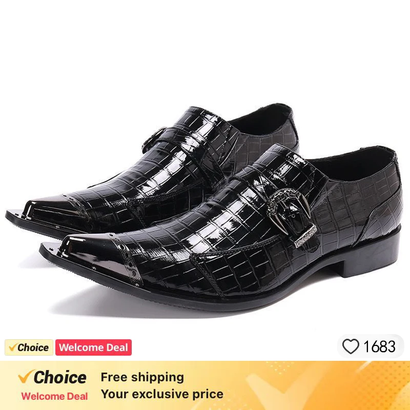 Men Business dress leather shoes Noble Elegant for Wedding dresses Fashion British Style Autumn Wedding Social Shoes