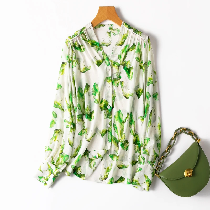 women-silk-shirt-100-mulberry-silk-white-v-neck-floral-printed-buttons-down-long-sleeve-top-blouse-8277