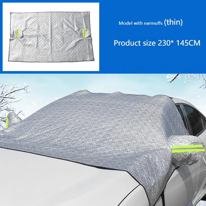 All-Weather Car Windshield Protector - Waterproof Sun & Snow Shield with Reflective Coating, Universal Fit for Front Windscreen