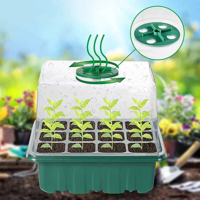 Boîte de plateau de pépinière à couvercle supérieur de 6/12 cellules, avec lumière de croissance, Pot de plantation de Germination de semis, Promotion de croissance LED à spectre complet 3