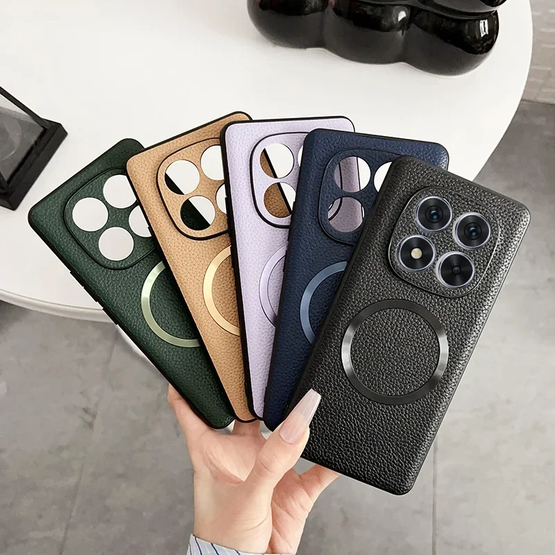 Magnetic PU Leather Lichee Pattern Anti-Slip Ultra Thin Phone Case