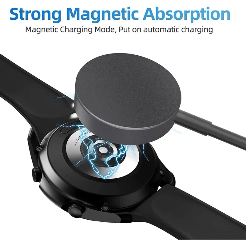Magnetic Wireless Charger for Smartwatches Compatible with Samsung Galaxy Watch3/4/5/6 Pro/Active1 Type-C/USB Port