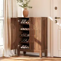 LITTLE TREE 5-Tier Shoe Cabinet, Adjustable Height Shelves, 39.8" Tall Farmhouse Style Shoe Organizer for Living Room, Entryway 3