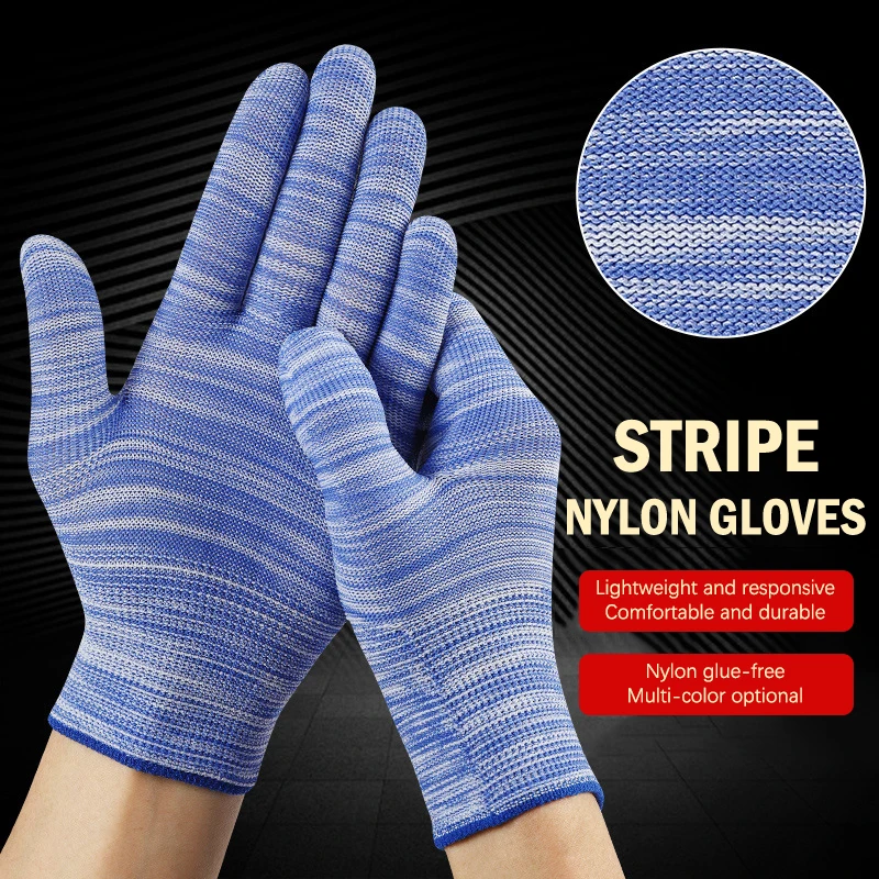2PCS Breathable Nylon Gardening Gloves Non-Slip Working Gloves Housekeeping Labor Protection Gloves For Mechanic Construction 2