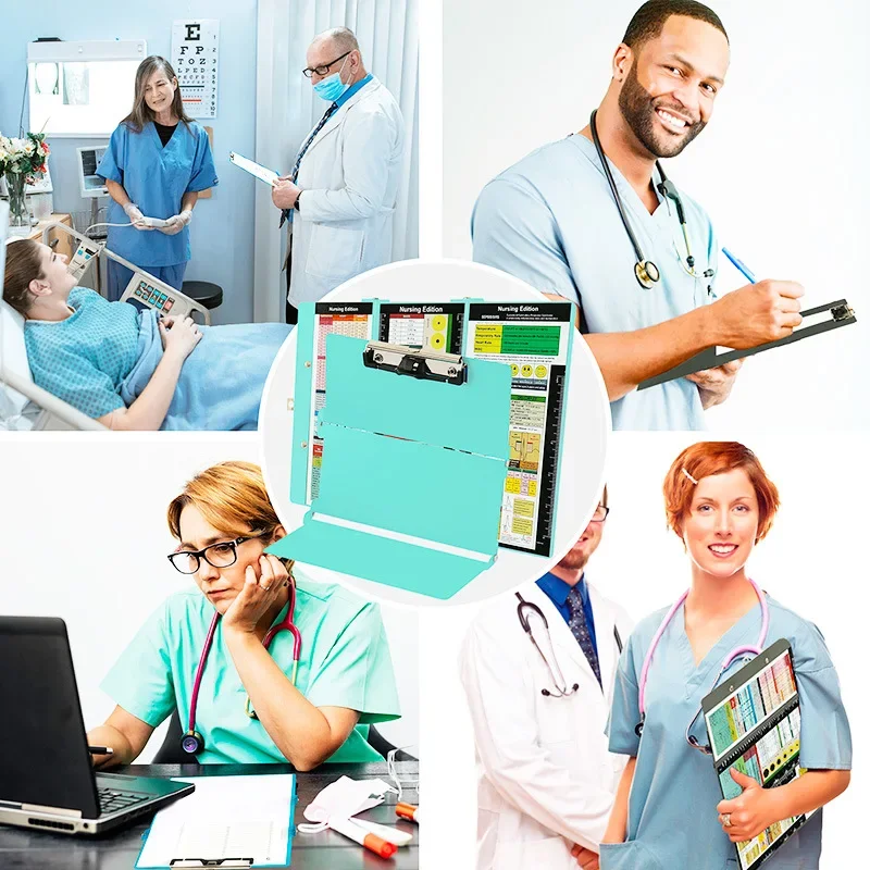 A4 Foldable Aluminum Alloy Medical Clipboard Multifunctional