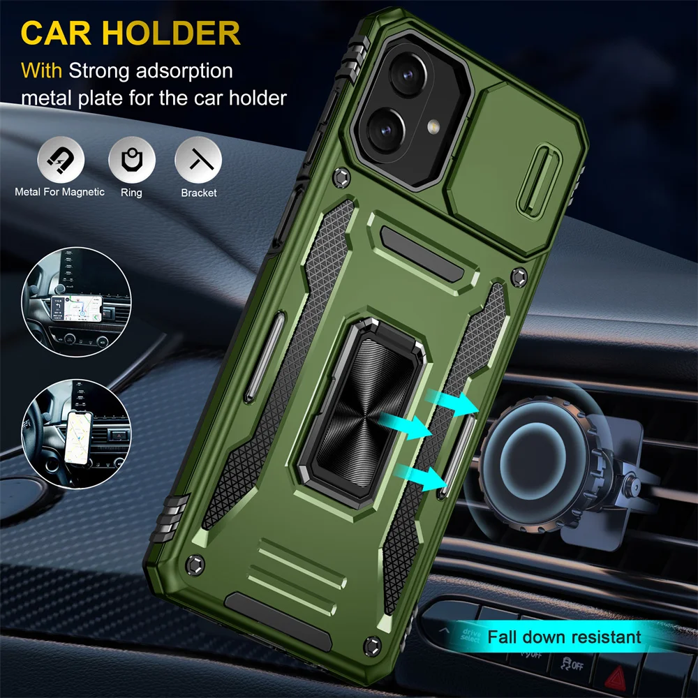 Enhanced Slide Camera Protector Phone Case with 360° Kickstand